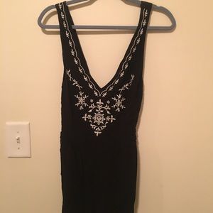 Embroidered Black Romper